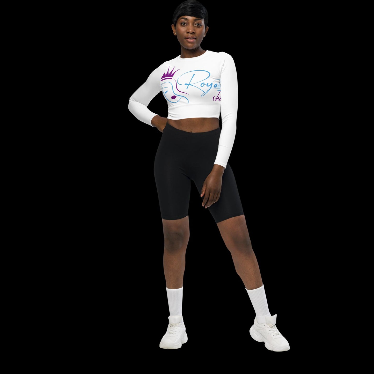 Recycled long-sleeve crop top