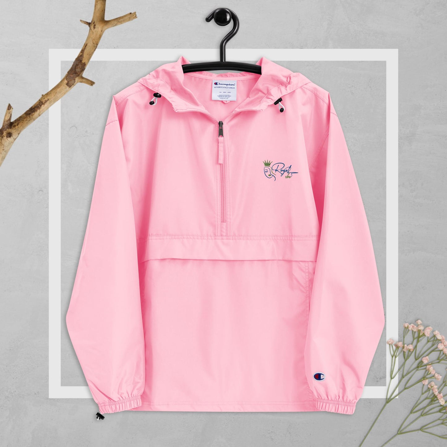 Royal She Embroidered Champion Packable Jacket