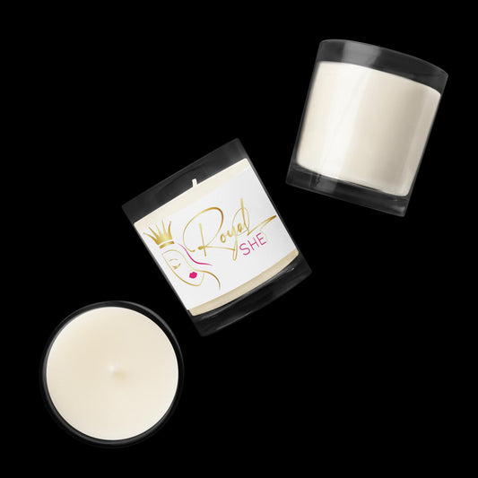 Glass jar soy wax candle