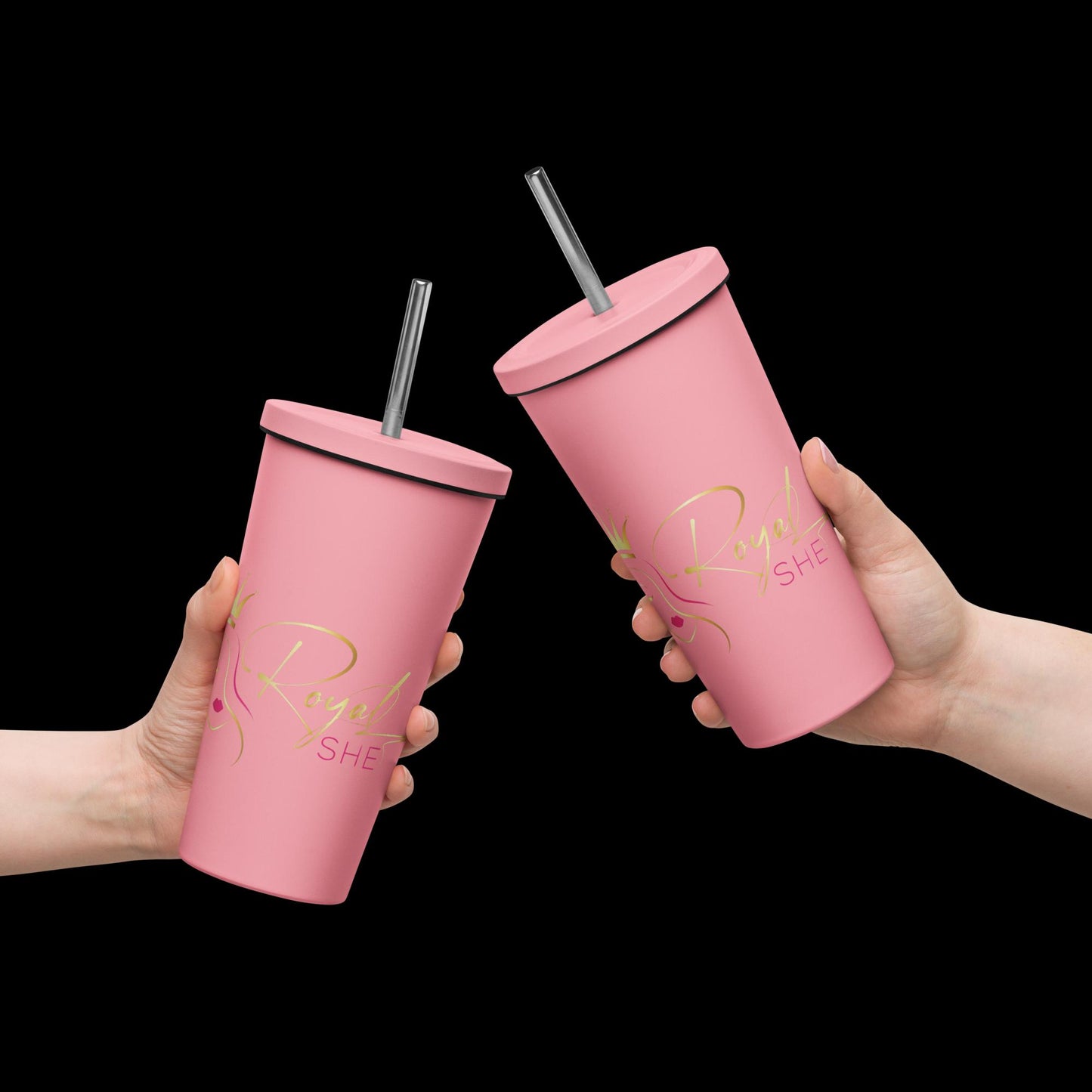 Insulated tumbler with a straw