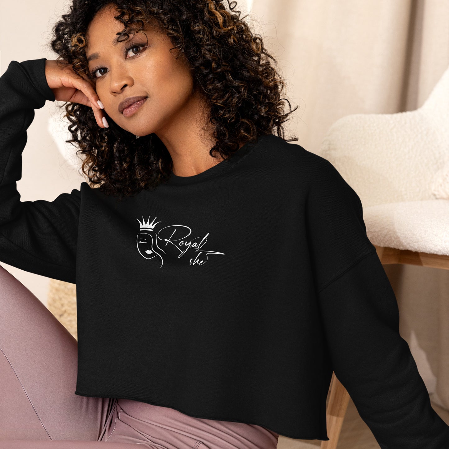 Royal She Crop Sweatshirt