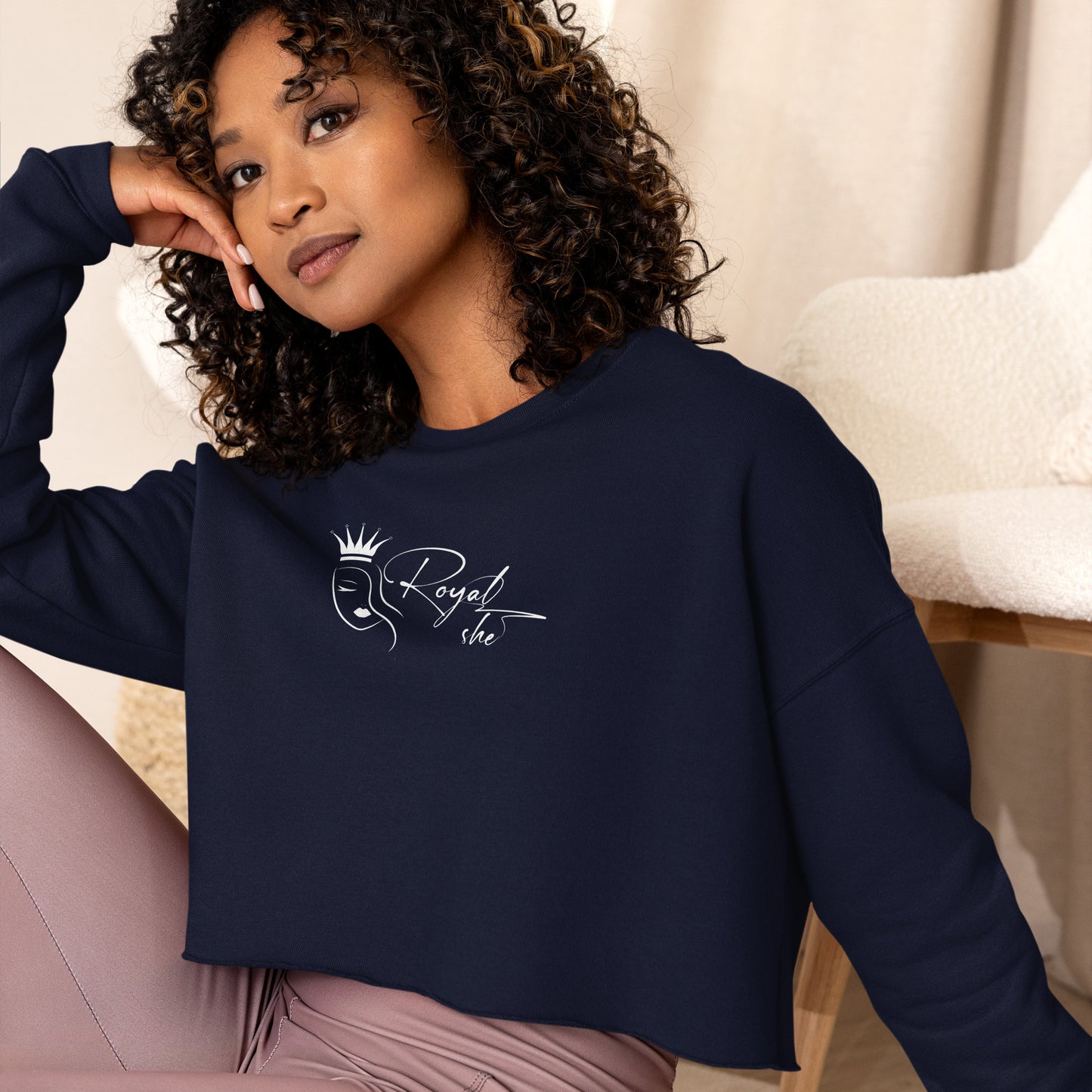 Royal She Crop Sweatshirt